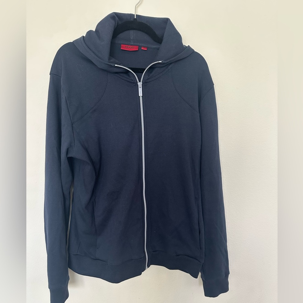 Hugo Boss Men’s Zipper Hoodie Jacket Blue Navy XL
